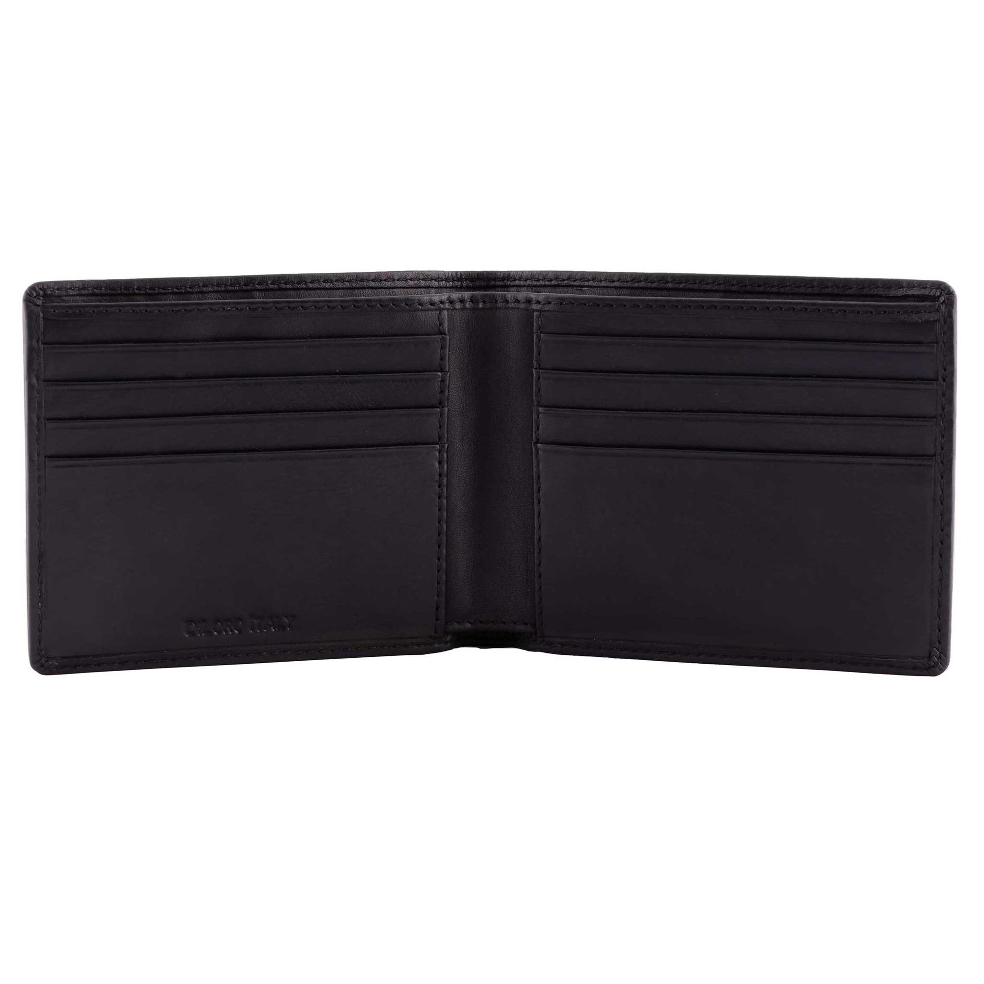 DiLoro Lugan Men's Bifold Leather Wallet Saffiano Black