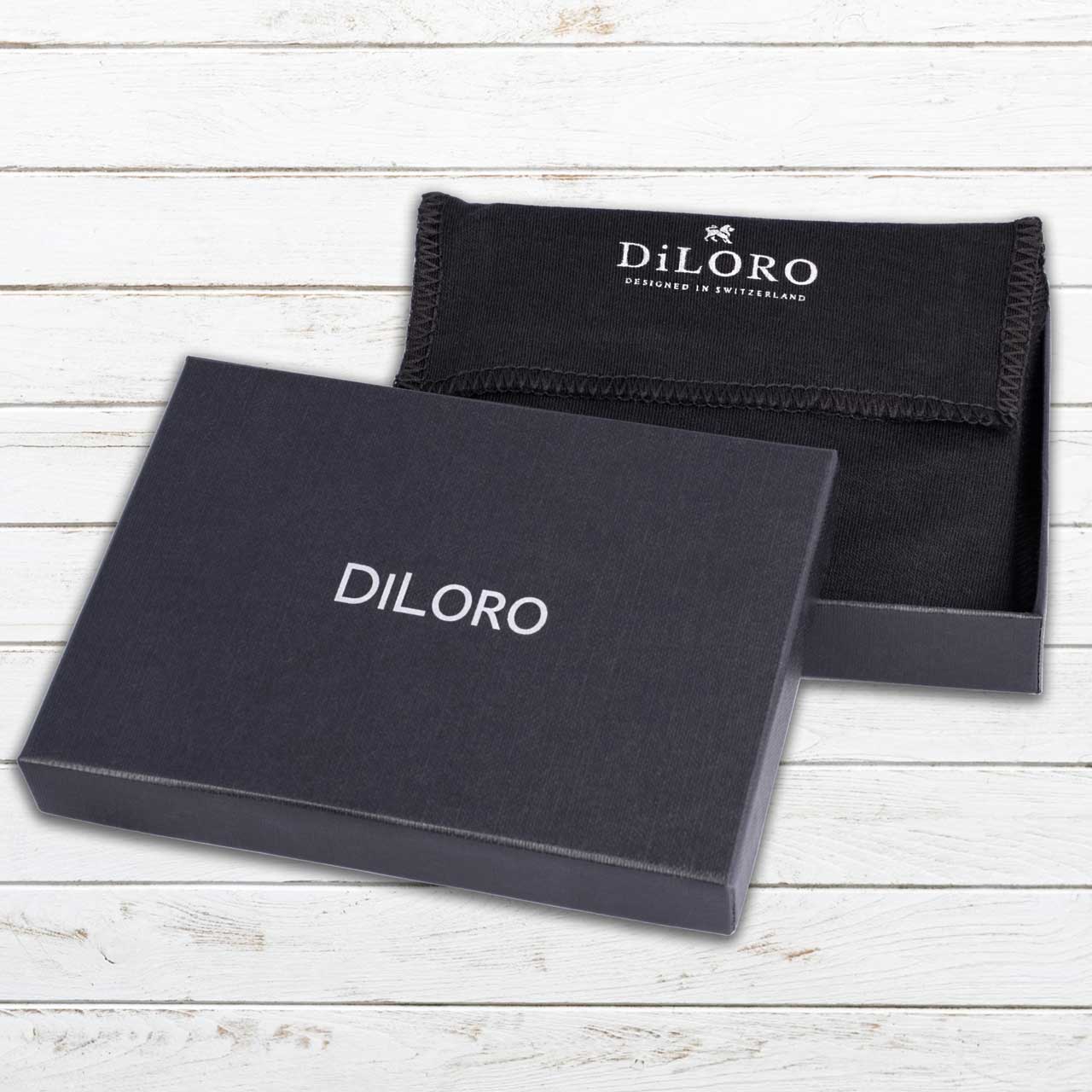 DiLoro Men's Bifold Leather Wallet Lugano Collection Bugatti Tan with Dust Bag and Gift Box