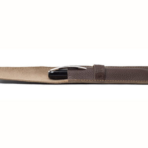 DiLoro Single Leather Pen Holder in Chocolate Brown Full Grain Leather