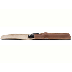 DiLoro Single Leather Pen Holder in Sepia Tan Full Grain Leather (pen not included)