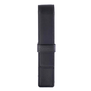 DiLoro Single Leather Pen Pencil Holder One Pen Black - Front