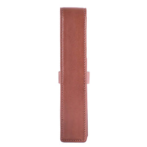 DiLoro Single Leather Pen Pencil Holder One Pen Bugatti Tan - Back