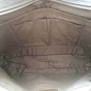Slim Italian Leather Briefcase for Women by DiLoro - Made in Italy - Inside View with Multi-Purpose Pockets