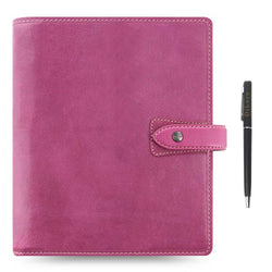 Filofax Malden A5 Fuchsia Leather Organizer Agenda Calendar with DiLoro Pen