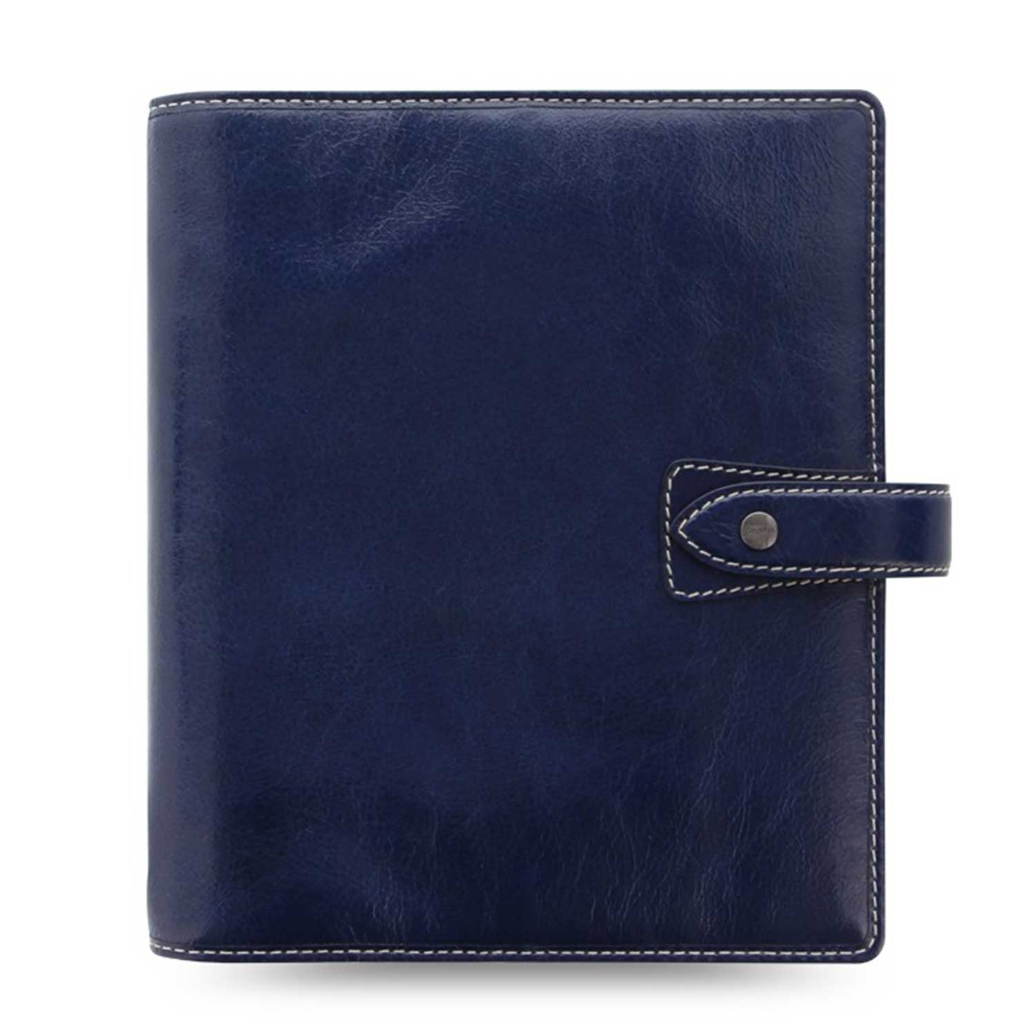 Filofax Malden A5 Navy Leather Organizer Agenda Calendar Front