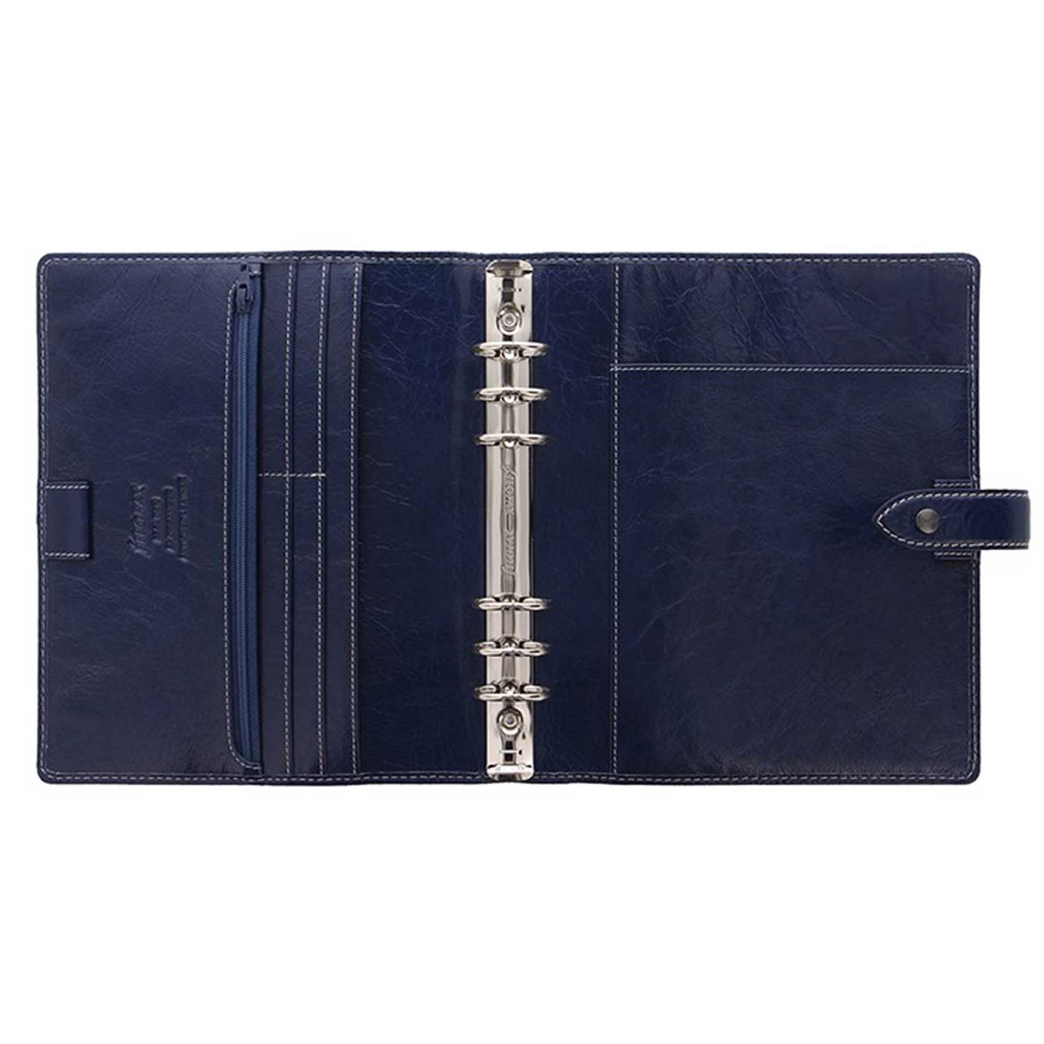 Filofax Malden A5 Navy Leather Organizer Agenda Calendar - Open