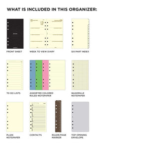 Filofax Malden Personal Orchid Leather Organizer Agenda Calendar 2024- Inserts