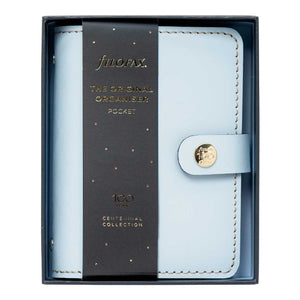 Filofax Centennial Limited Edition The Original Pocket Leather Organizer Sky Blue in Gift Box