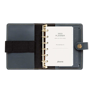 Filofax Centennial Limited Edition The Original Pocket Leather Organizer Charcoal Front Open