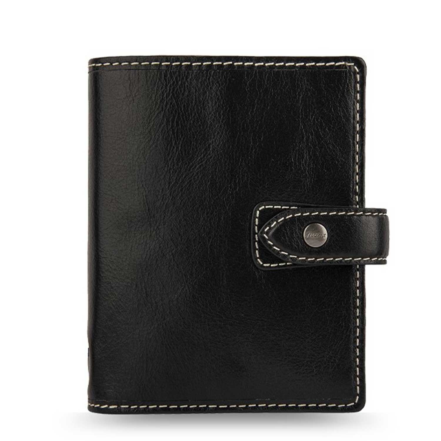 Filofax Malden Pocket Black Leather Organizer Agenda Calendar - Front