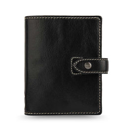 Filofax Malden Pocket Black Leather Organizer Agenda Calendar - Front