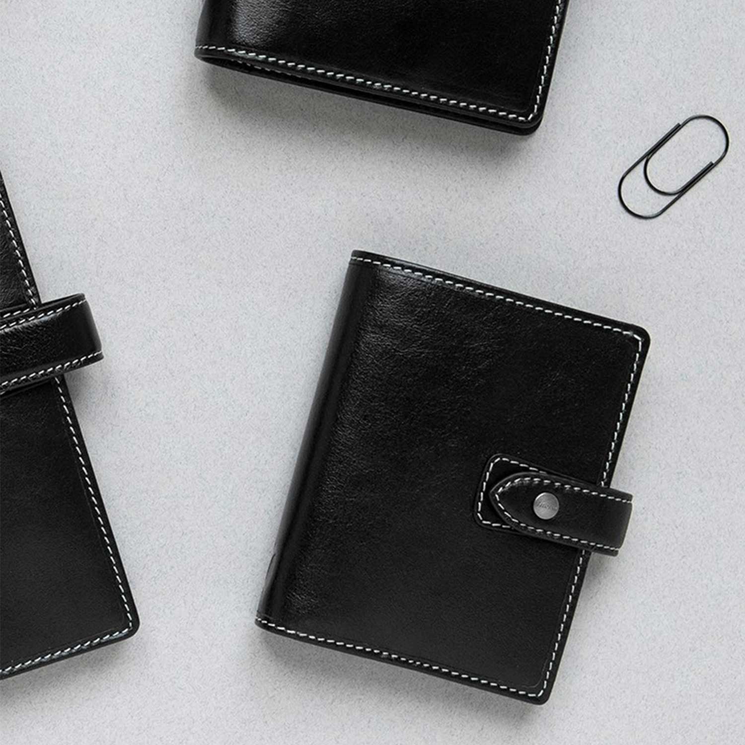 Filofax Malden Pocket Black Leather Organizer Agenda Calendar - Lifestyle