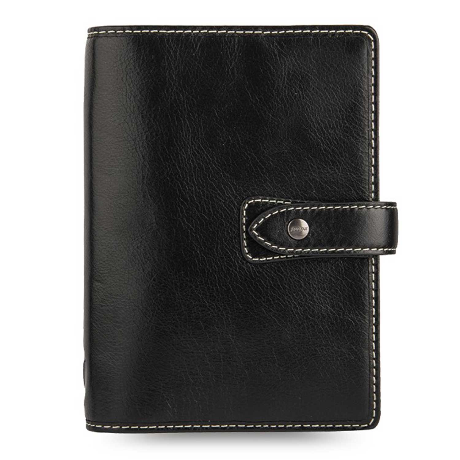 Filofax Malden Personal Black Leather Organizer Agenda Calendar Front  View