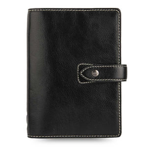 Filofax Malden Personal Black Leather Organizer Agenda Calendar Front  View