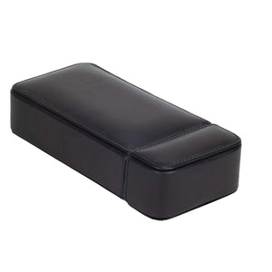 DiLoro Italian Leather Single Travel Watch Case Holder in Black Made in Italy - Closed