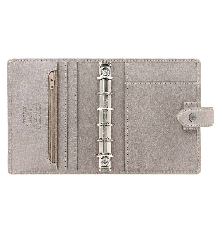 Filofax Malden Pocket Stone Leather Organizer Agenda Calendars Inside View