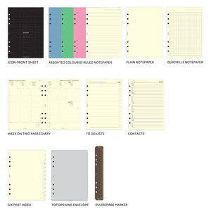 Filofax Classic Croc Print A5 Indigo Leather Organizer Agenda Diary Refills
